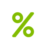 Green percent symbol